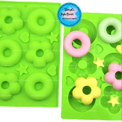 Khuôn Silicon - Donut - Hoa Sao 6.7cm 6c