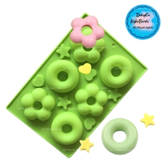 Khuôn Silicon - Donut - Hoa Sao 6.7cm 6c