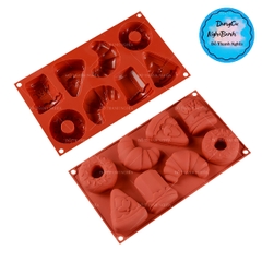 Khuôn Silicon - Bánh Donut Sừng Bò Phô Mai 8c