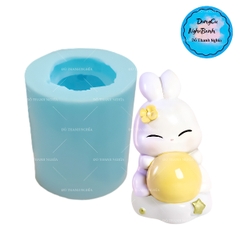 Khuôn Silicon - Động Vật - Con Thỏ Ôm Trăng 5cm
