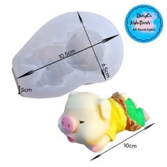 Khuôn Silicon - Động Vật - Heo Nằm Tắm Tiên 10cm