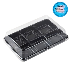 Hộp Nhựa - Chữ Nhật - Đen 6 Ngăn 6x6cm