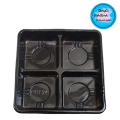 Hộp Nhựa - Vuông FG134 - Đen 4 Ngăn