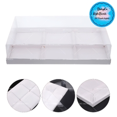 Hộp Nhựa - Vuông Đế Giấy - 6 Ngăn 9x9cm Cao 8cm