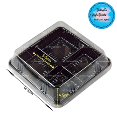 Hộp Nhựa - Vuông FG134 - Đen 4 Ngăn