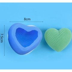Khuôn Silicon - Trái Tim Kiểu - Tim Lưới 7.5cm