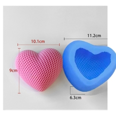 Khuôn Silicon - Trái Tim Kiểu - Tim Lưới 10.1cm
