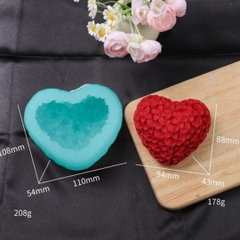 Khuôn Silicon - Trái Tim Kiểu - Trái Tim Hoa 9.4cm