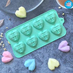 Khuôn Silicon - Trái Tim Kiểu - Kim Cương- 8C 6.5cm