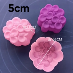 [10 cup] Khuôn Silicon - Cup Set 5cm - M65 Hoa Đào Nhật