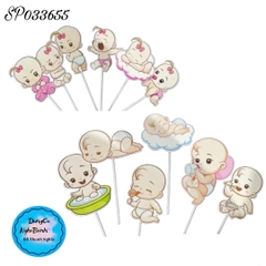 Set Cắm Em Bé Trơn Phụ Kiện Trang Trí Bánh - Bé Trai