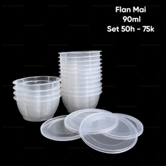 Hộp Nhựa - Mai Bánh Flan 90ml - Set 50