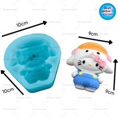 Khuôn Silicon - Mèo Kitty - Mèo Đội Nón Thỏ 8.7cm