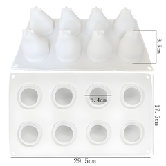 Khuôn Silicon - Vĩ Trái Cây - Trái Lê 6C 5cm