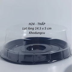 Hộp Nhựa - Tròn H24 - 14cm Cao 5.5cm - Đế Đen