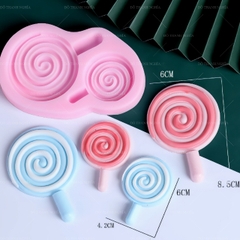 Khuôn Silicon - Kẹo Mút 2c 7.8cm -5.3cm