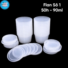 Hộp Nhựa - Tròn Bánh Flan - Số 1 90ml - Set 50