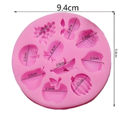 Khuôn Silicon - Trái Cây - Táo Chuối Nho Táo Lê Vĩ 8c 2.6cm Tròn TH