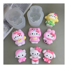 Khuôn Silicon - Mèo Kitty - Mèo Con Hình Heo 6cm