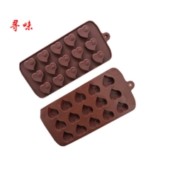 Khuôn Silicon - Trái Tim Kiểu - 15c Chấm Xoáy