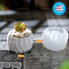 Khuôn Silicon - Chậu Cây - Đa Giác 7.9cm Không Kèm Đế