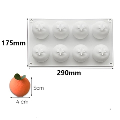 Khuôn Silicon - Vĩ Trái Cây - Trái Cam 6C  4.3cm