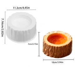 Khuôn Silicon - Đế Hình Tròn Gỗ 10cm