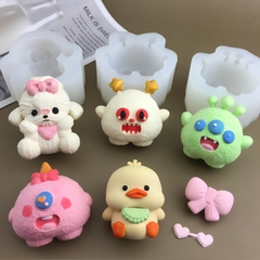 Khuôn Silicon - Động Vật - Chó Nơ Tim 7cm