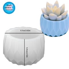 Khuôn Silicon - Chậu Cây - Đa Giác 9.7cm Không Kèm Đế
