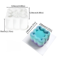 Khuôn Silicon - Đế Hình Vuông Khía 10cm