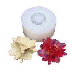 Khuôn Silicon - Hoa Mai Đào - 6.5cm - Chùm Kèm Lá