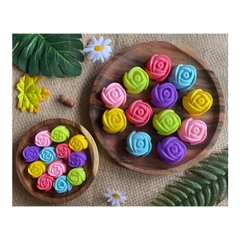 [20 cup] Khuôn Silicon - Cup Set Hoa Hồng ( 10 Khuôn 5cm - 10 Khuôn 3cm) - Tim Lớn 10 Hoa - Nhỏ 5 Hoa