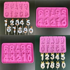 Khuôn Silicon - Số 0-9 - Nơ 5.8cm