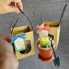 Túi Giấy - Quai Xách - Vuông 12x8.6x8.6cm- Túi Nâu Bò Kraft