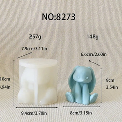 Khuôn Silicon - Động Vật - Gấu Ngồi Tai Dài 9cm Con Thỏ