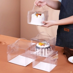 Hộp Nhựa Mika - Vuông Quai Rời Đế Giấy - 11x11cm Cao 11cm
