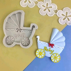 Khuôn Silicon - Em Bé - Xe Nôi 8.5x7.5cm Baby
