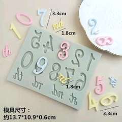 Khuôn Silicon - Số 0-9 - Nghiêng