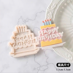 Khuôn Silicon - Chữ Happy - Happy 4 Nến