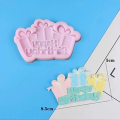 Khuôn Silicon - Chữ Happy - Happy 3 Hộp Quà