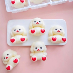 Khuôn Silicon Động Vật Con Gấu Tim 5.9cm