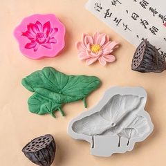 Khuôn Silicon - Mặt Ép Hoa Sen - Sen Cánh Rũ 10cm