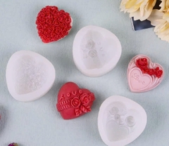 Khuôn Silicon - Trái Tim Hoa - Love Hoa Hồng Viền