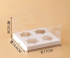 Hộp Nhựa Mika - Cup Cake Gấp - 4 Bánh