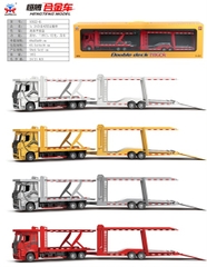 53522-41 HỘP XE MÔ HÌNH XE ĐẦU KÉO 2 TẦNG SẮT TRỚN PIN NÚT ĐÈN TL 1:24
