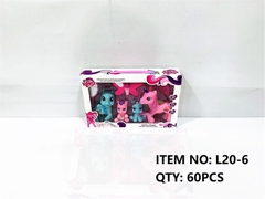 L20-6 HỘP NGỰA PONY TÓC DÀI PIN NÚT 4C (2C LỚN, 2C NHỎ) + LƯỢC, GƯƠNG