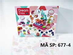 677-4 HỘP VALI ĐẤT SÉT LÀM KEM, MÌ, BÁNH + 2C MÁY ÉP + 8 HŨ ĐẤT SÉT + BẾP GAS, BỒN RỬA RAU 2 IN 1 Dream Clay 677-5