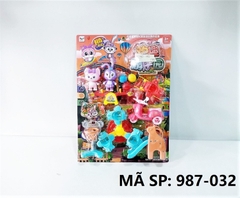 987-032 VỈ CÔNG VIÊN BẬP BÊNH, CẦU TUỘT, XE VESPA, ĐU QUAY TRÒN, BÓNG RỔ, 3 TRÁI BÓNG + 2C (THỎ, GẤU)