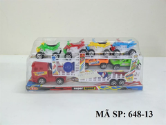 648-13 HỘP KIẾNG XE TRỚN 3 TẦNG CHỞ 7C XE (4C MOTO, 2C XE HƠI, 1C XE ĐUA + BIỂN BÁO )