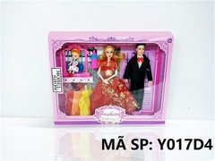 Y017D4 HỘP BABY GIA ĐÌNH 3C (CÔ DÂU KHỚP, CHÚ RỂ, 1C NHÍ) + 4 ÁO + XÍCH ĐU, BÌNH SỮA Fashion